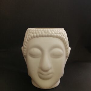 Hellogarden Buddha Head Pot – White Ceramic Look Planter